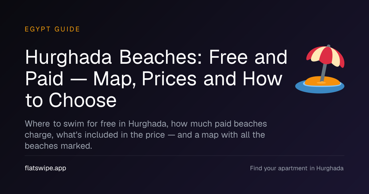 Hurghada Beaches: Free and Paid — Map, Prices and How to Choose — illustration