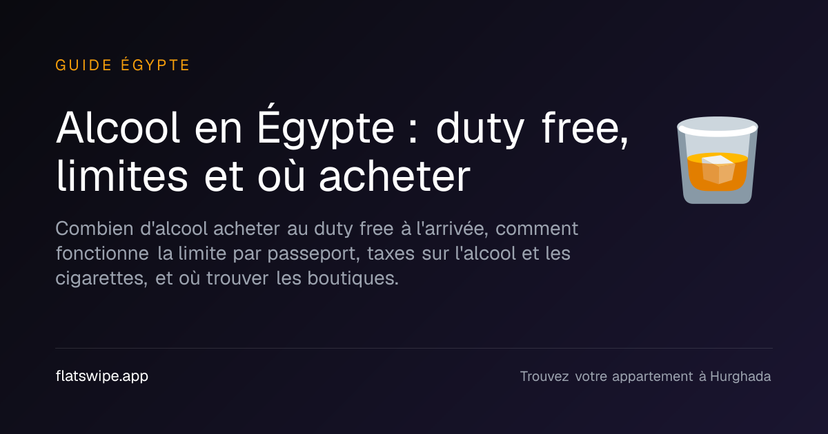 Alcool en Égypte : duty free, limites et où acheter — illustration