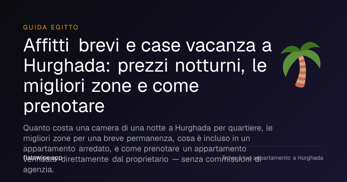 Affitti brevi e case vacanza a Hurghada: prezzi notturni, le migliori zone e come prenotare — illustration